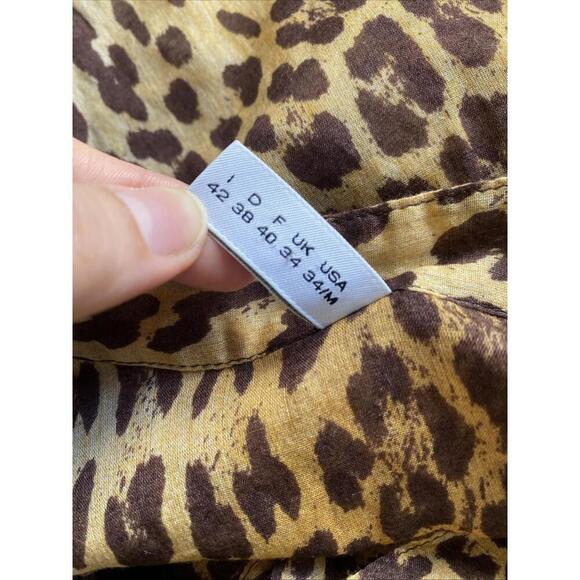 Moschino Mare M Swim Beach Cover Up Top Leopard Print Blouse IT-42 Medium Tunic - Picture 7 of 8